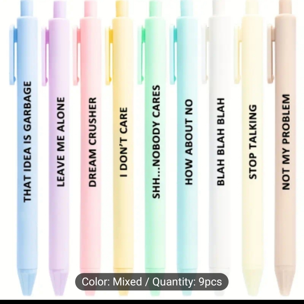 Sarcastic 9 Pen Set